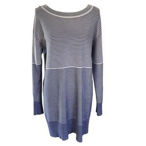 Urban Outfitters Daily Practice Striped Sweater Dress Blue White Cotton Blend M